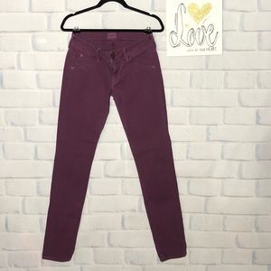 Hudson Purple Mid-Rise Skinny Jeans